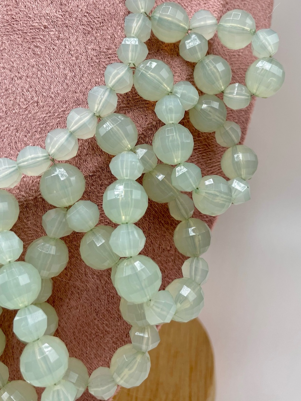 Pale Mint Green Beaded Statement Necklace - Picture 3 of 6